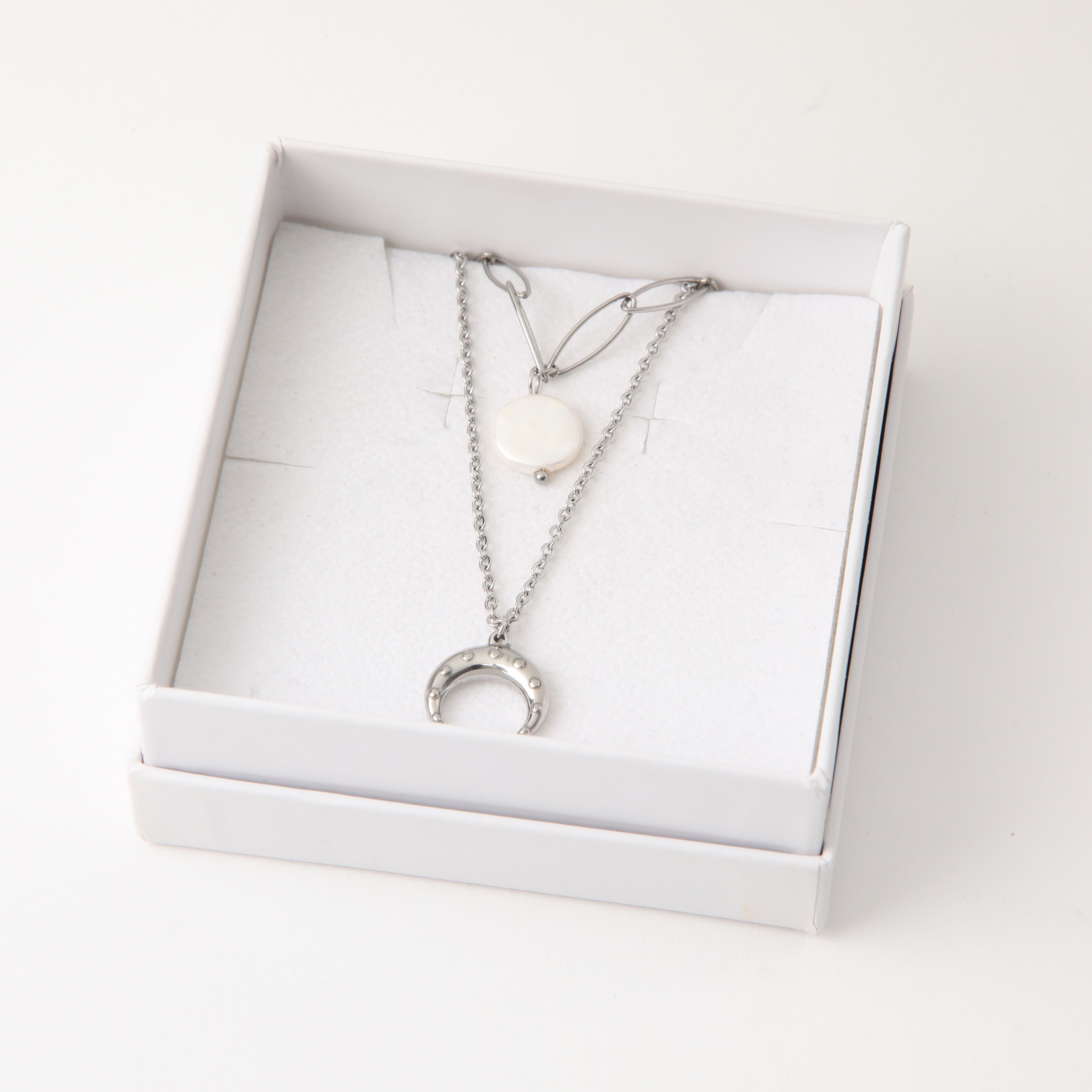 COLLAR 19V69 ITALIA ACERO INOXIDABLE DOBLE PLATEADO MUJER - 3