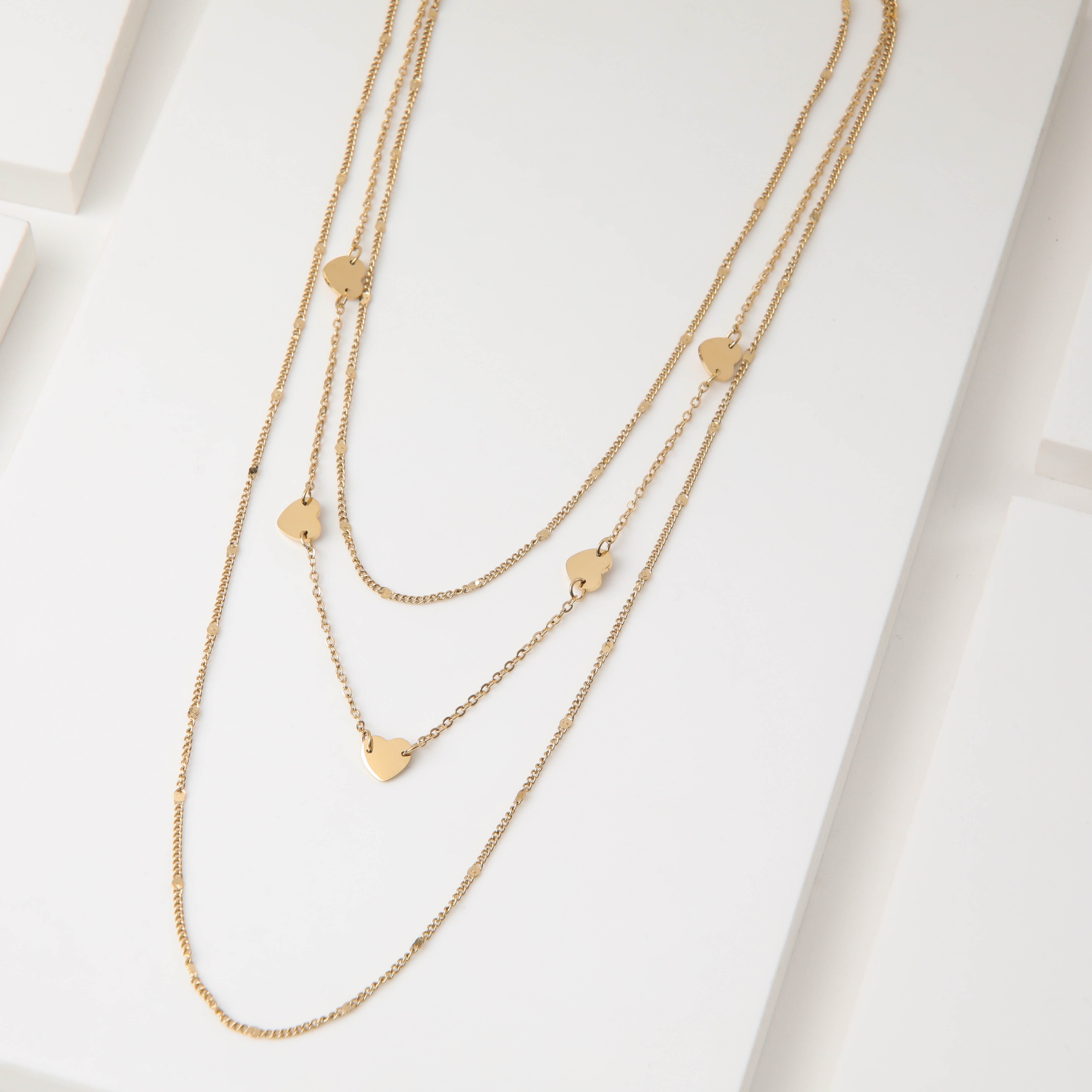 COLLAR 19V69 ITALIA ACERO INOXIDABLE DOBLE STNE580 DORADO MUJER - 1