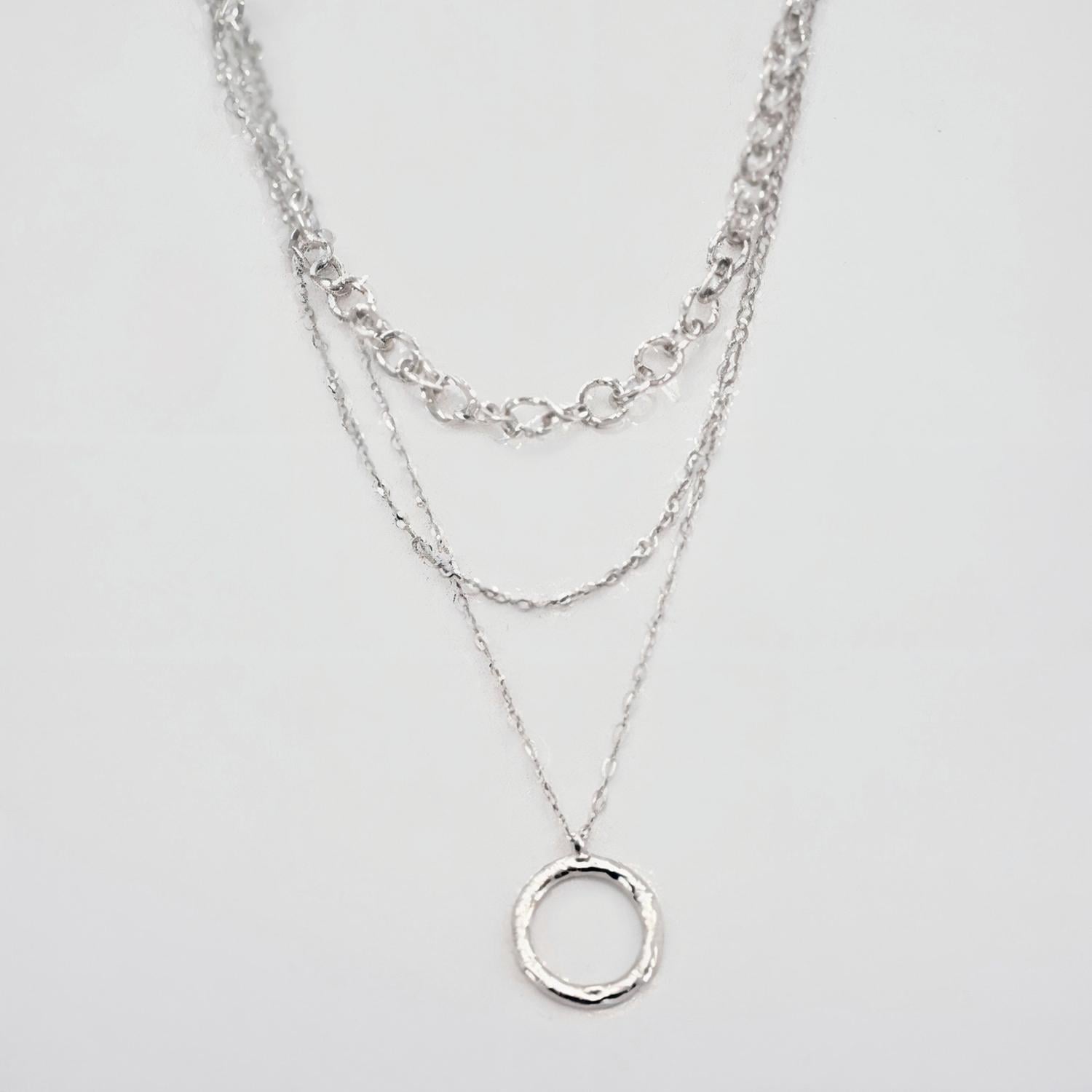 COLLAR 19V69 ITALIA ACERO INOXIDABLE DOBLE PLATEADO MUJER - 1
