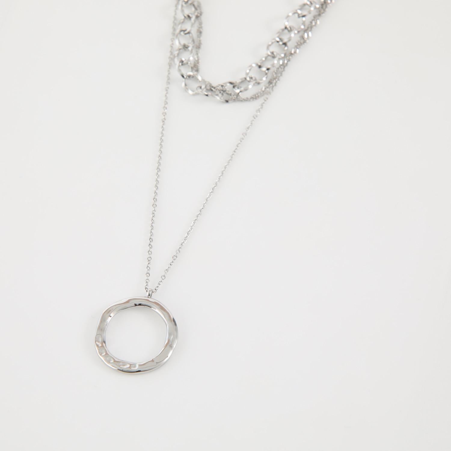COLLAR 19V69 ITALIA ACERO INOXIDABLE DOBLE PLATEADO MUJER - 2