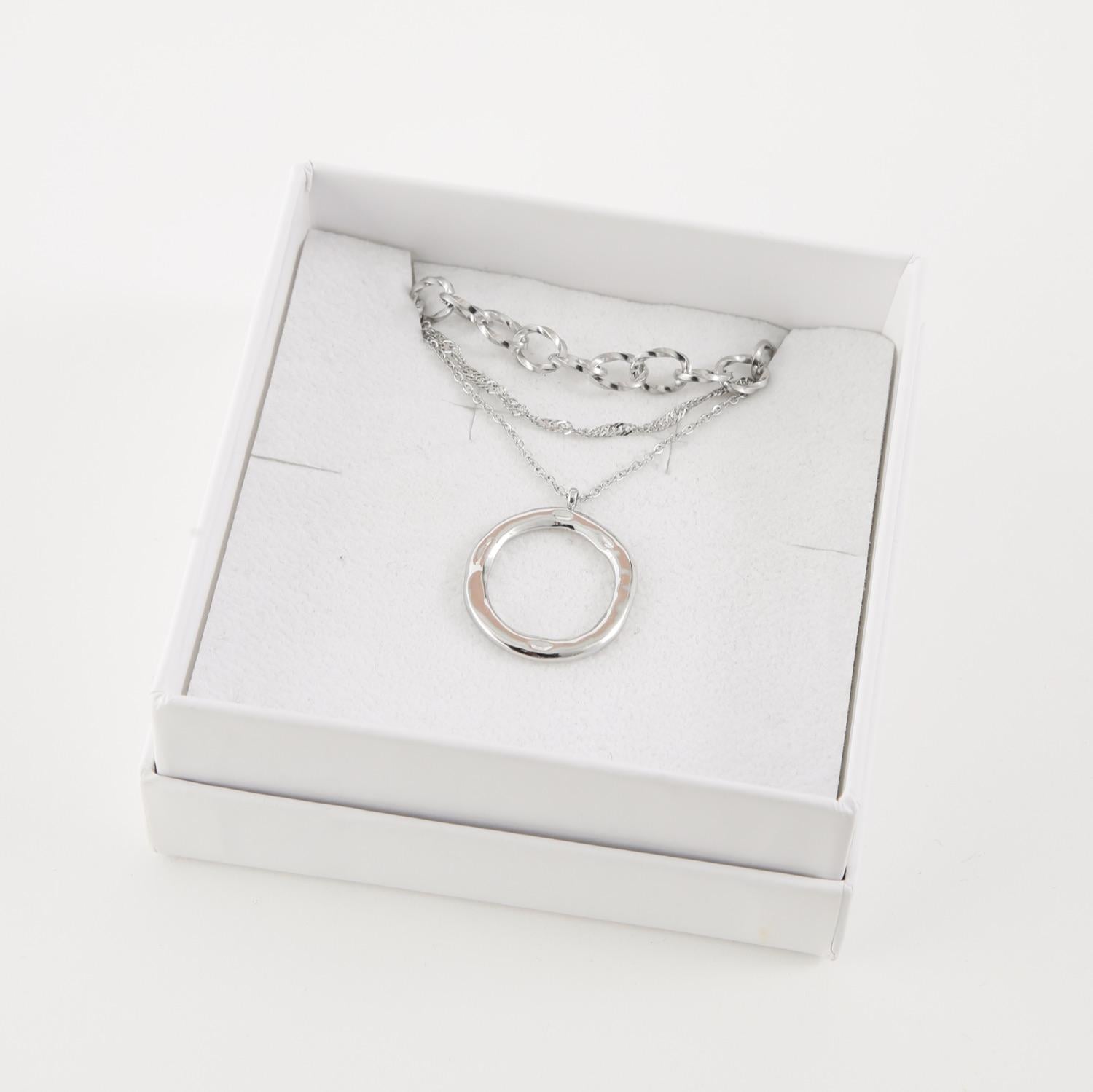 COLLAR 19V69 ITALIA ACERO INOXIDABLE DOBLE PLATEADO MUJER - 3