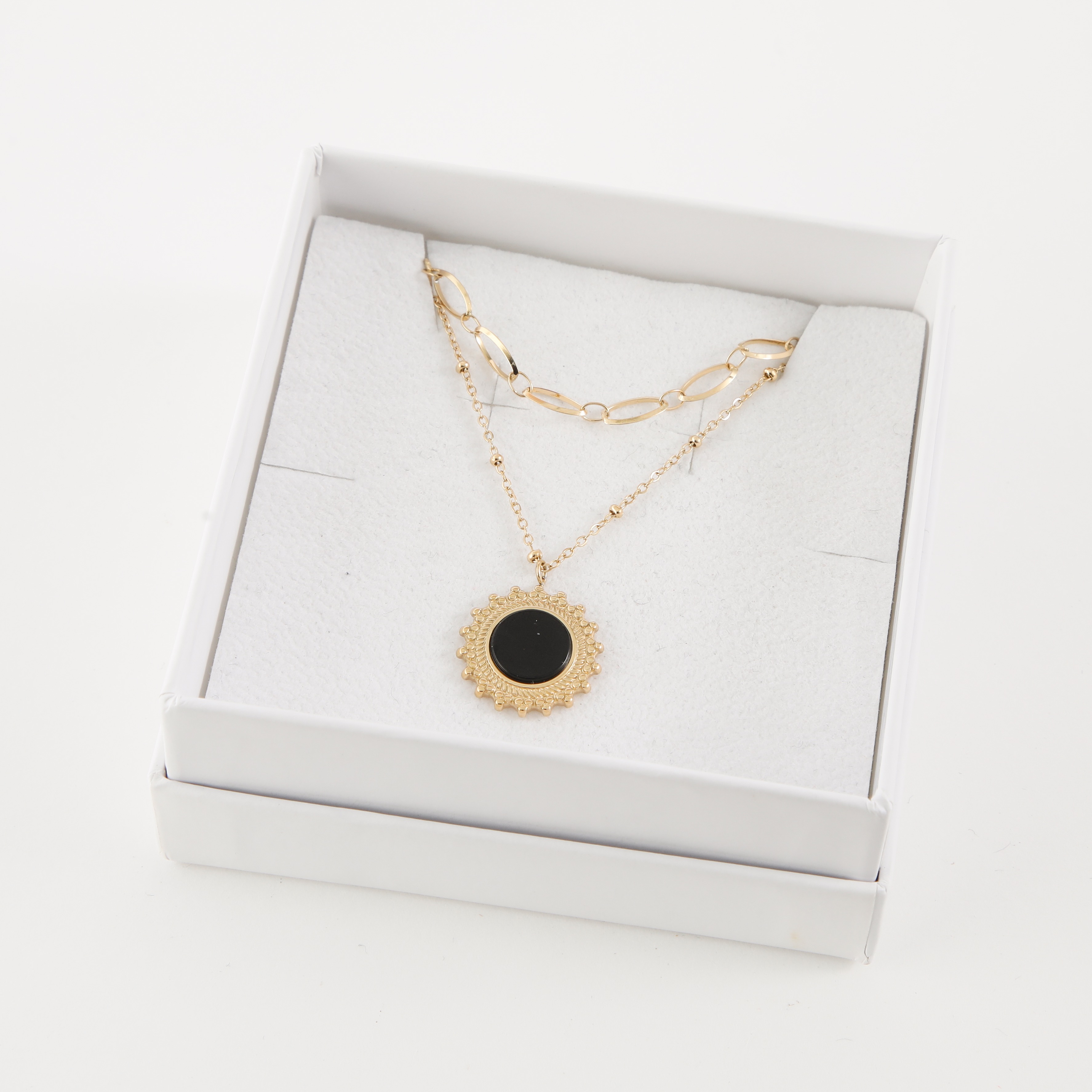 COLLAR 19V69 ITALIA ACERO INOXIDABLE DOBLE DORADO MUJER STNE534 - 3