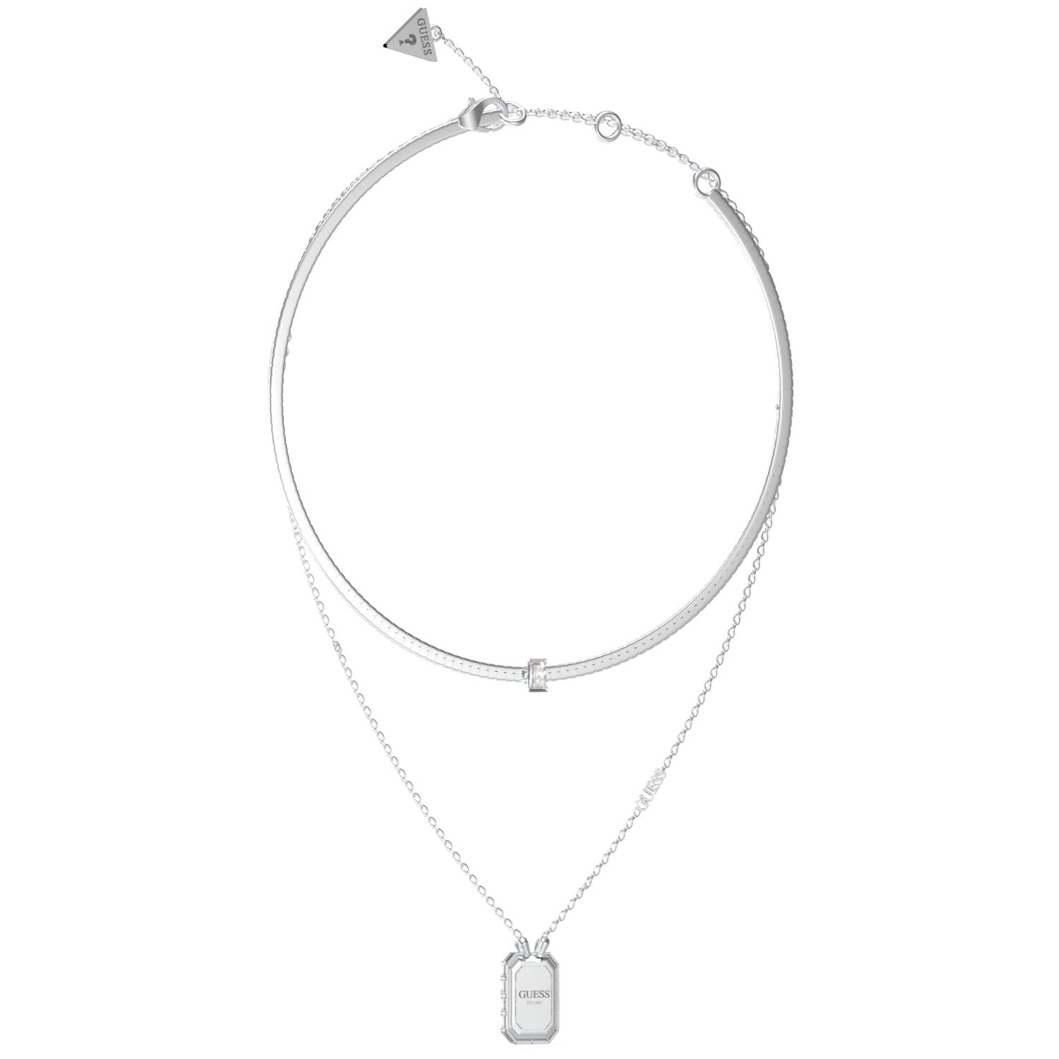 COLLAR GUESS ACERO INOXIDABLE DOBLE PLATEADO MUJER - 1