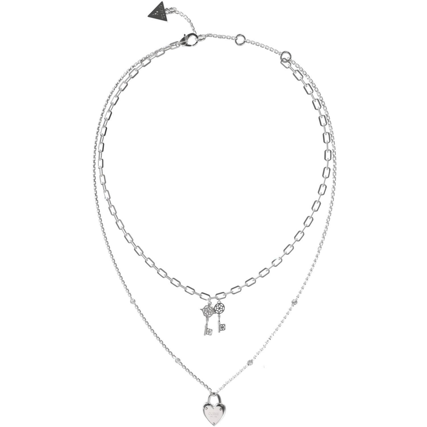 COLLAR GUESS ACERO INOXIDABLE DOBLE PLATEADO MUJER - 1