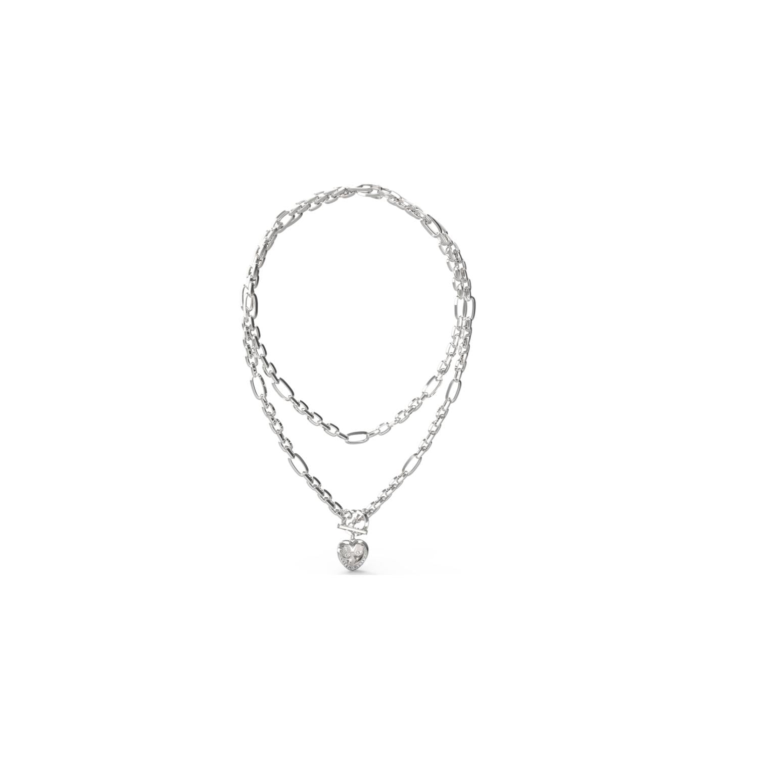 COLLAR GUESS ACERO INOXIDABLE DOBLE PLATEADO MUJER - 1