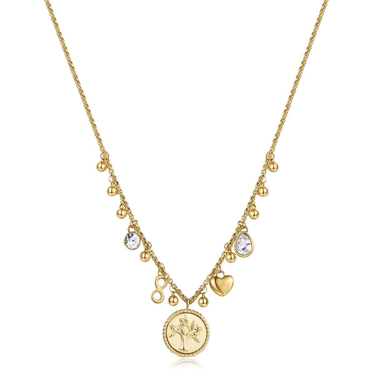 COLLAR BROSWAY ACERO INOXIDABLE CHAKRA DORADO BHKN101 - 1