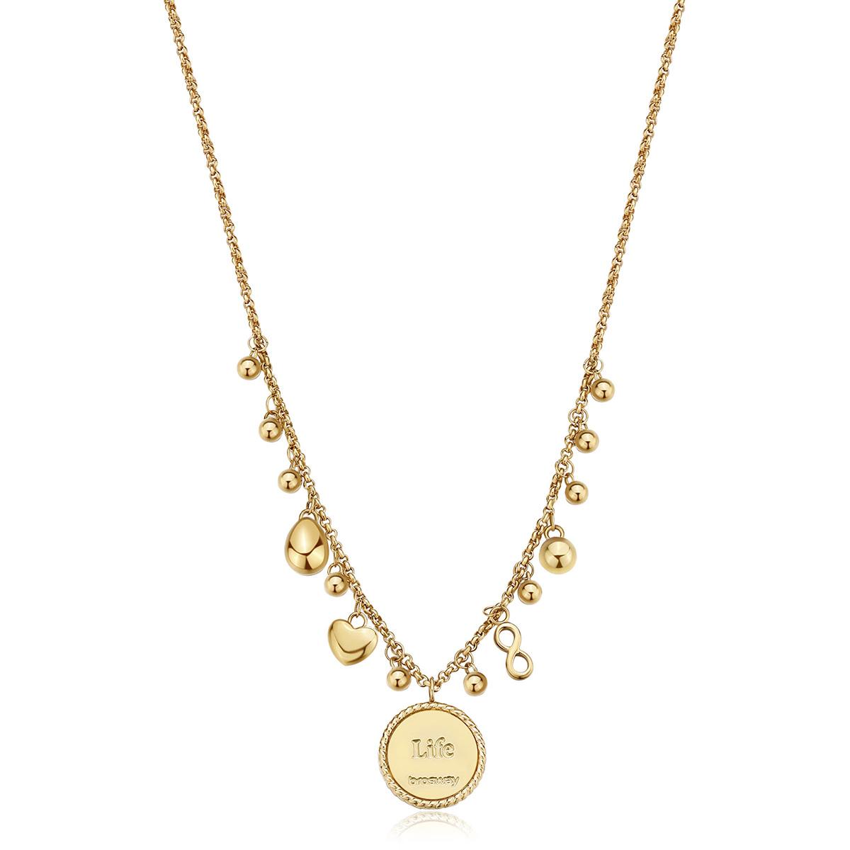 COLLAR BROSWAY ACERO INOXIDABLE CHAKRA DORADO BHKN101 - 2