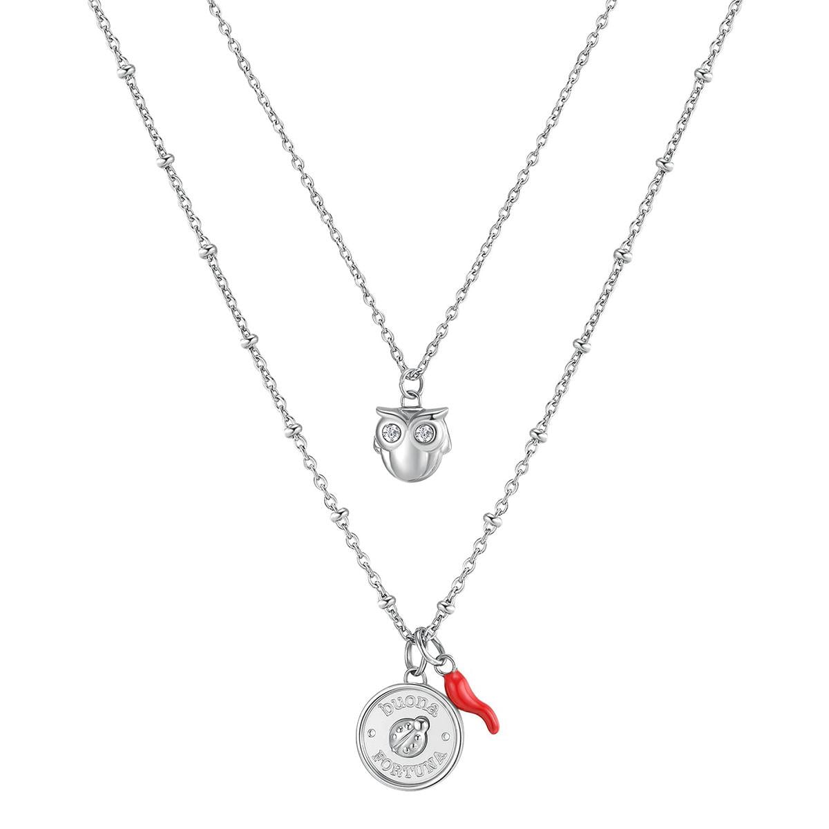 COLLAR BROSWAY ACERO INOXIDABLE CHAKRA PLATEADO BHKN068 - 1