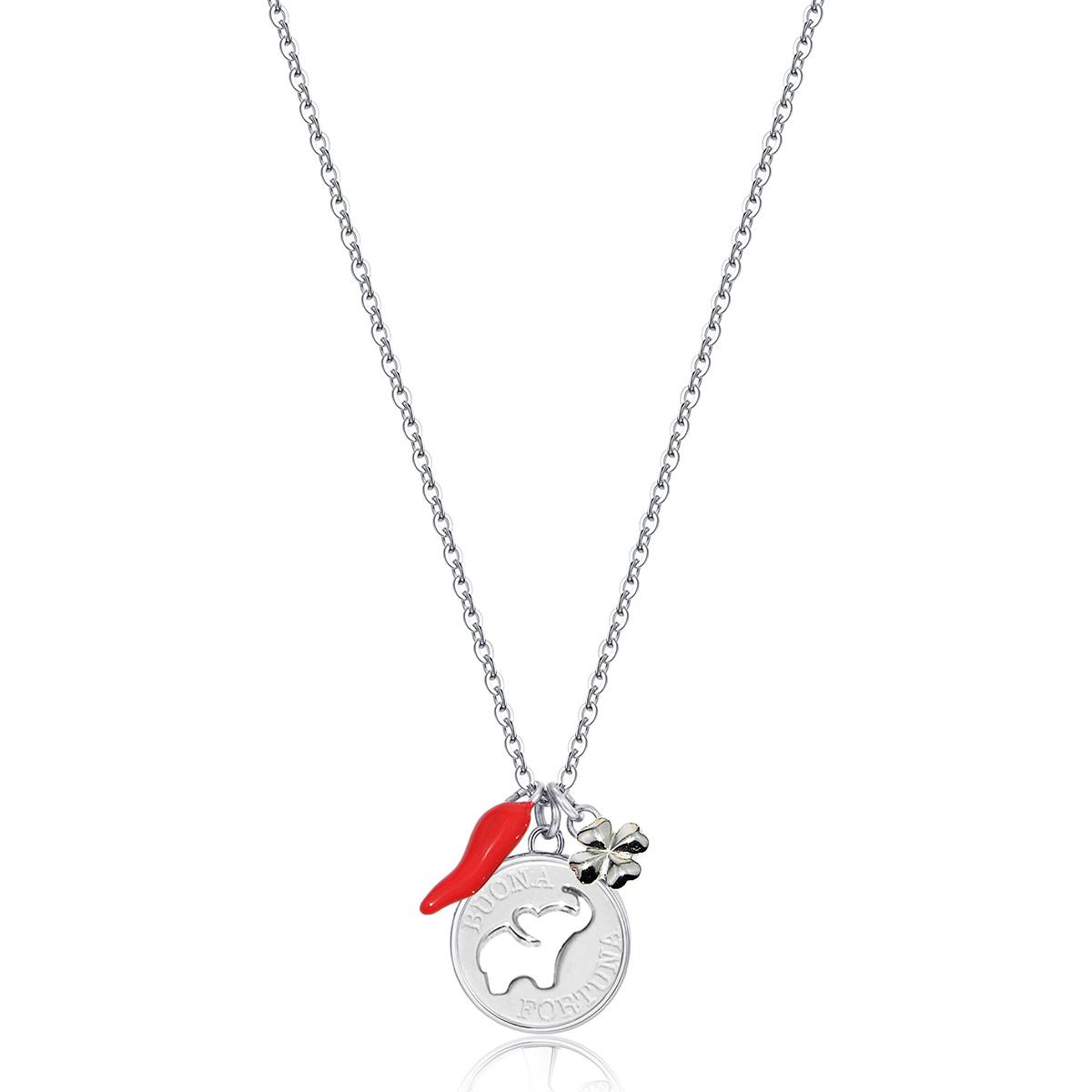 COLLAR BROSWAY ACERO INOXIDABLE CHAKRA PLATEADO BHKL07 - 1