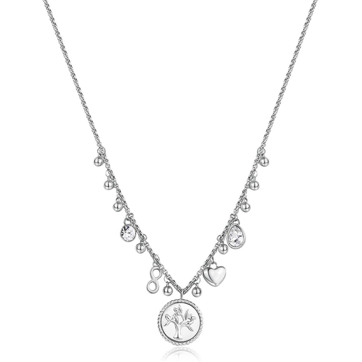 COLLAR BROSWAY ACERO INOXIDABLE CHAKRA PLATEADO BHKN100 - 1