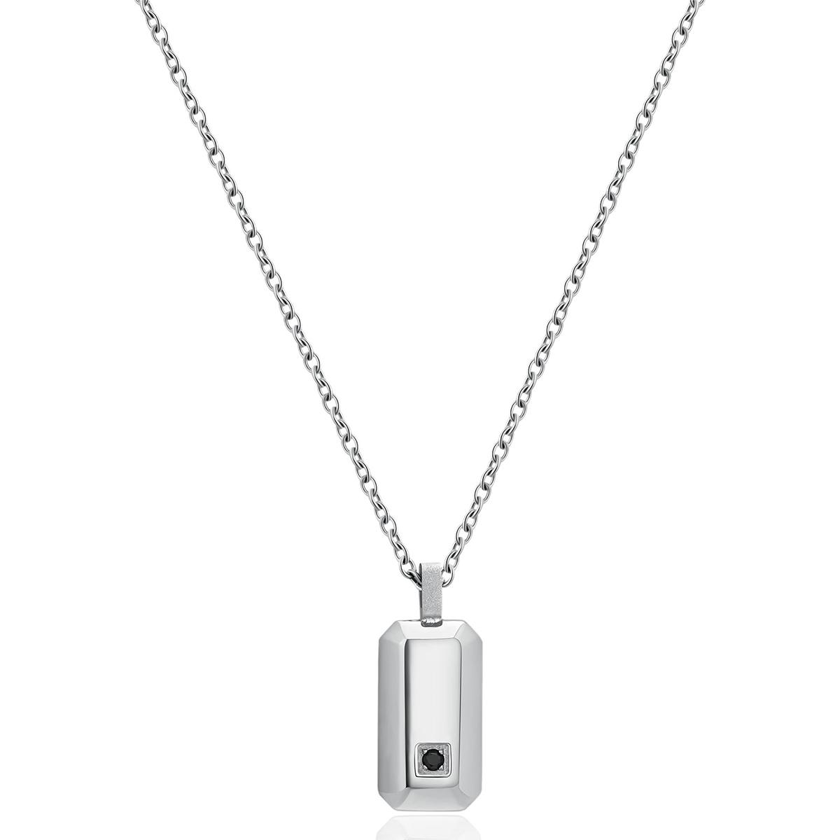 COLLAR BROSWAY ACERO INOXIDABLE PLATEADO HOMBRE BGF01 - 1