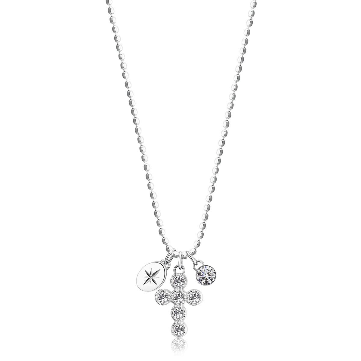 COLLAR BROSWAY ACERO INOXIDABLE CHAKRA PLATEADO BHKN060 - 1