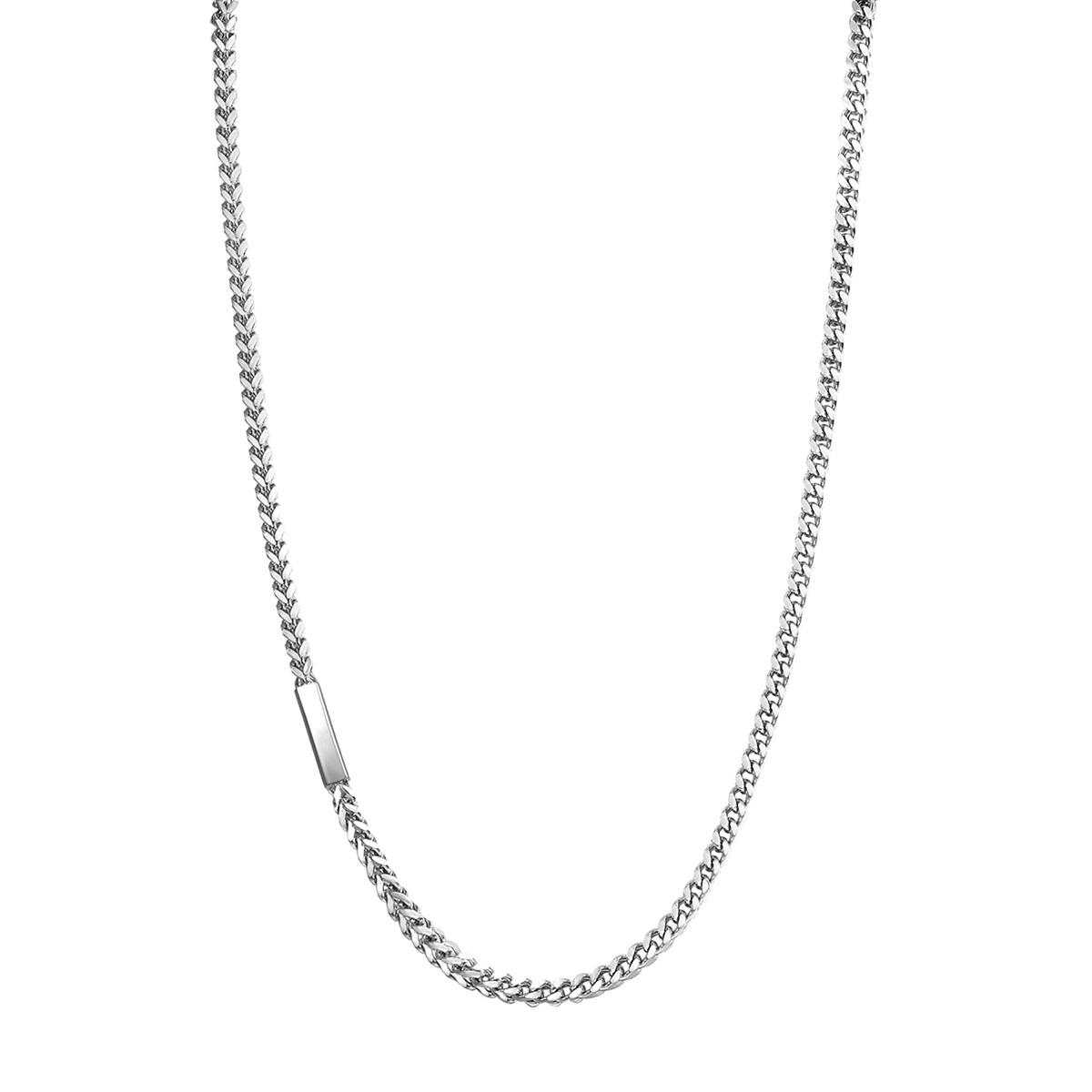 COLLAR BROSWAY ACERO INOXIDABLE PLATEADO HOMBRE BIK07 - 1