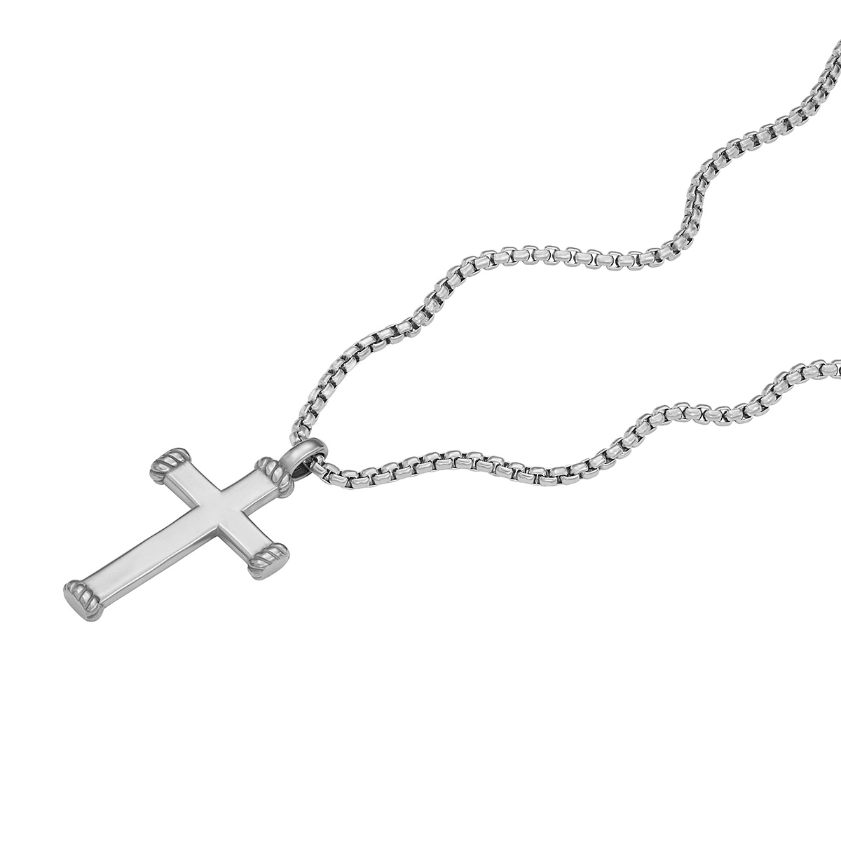 COLLAR FOSSIL  JF04401040 PLATEADO HOMBRE - 3