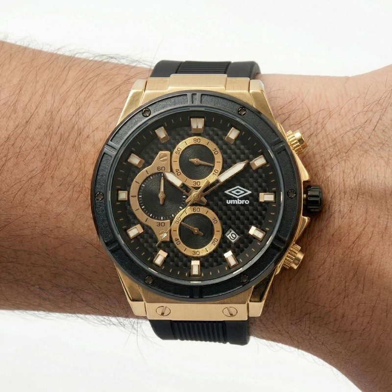 RELOJ ANALOGO HOMBRE UMBRO PLUS NEGRO UMBP-1500-160 - 1