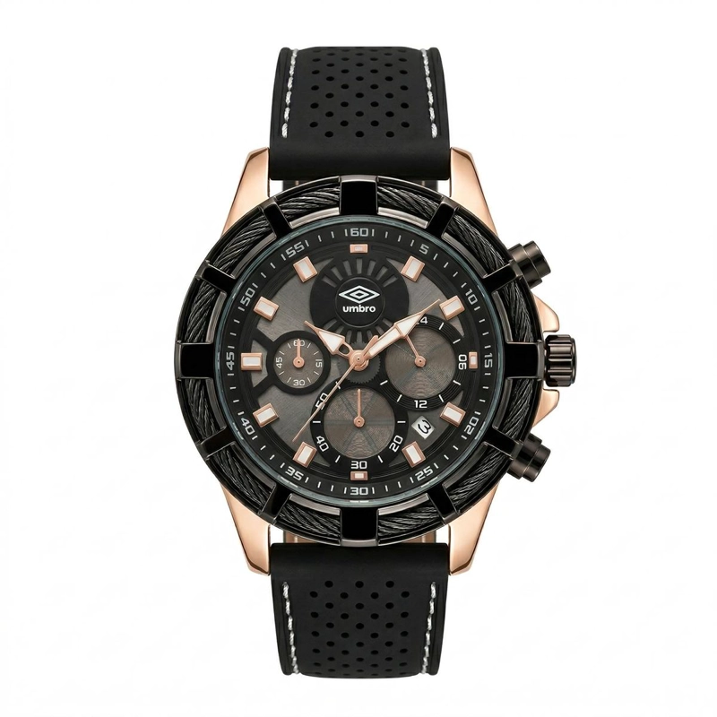 RELOJ ANALOGO HOMBRE UMBRO PLUS NEGRO UMBP-1500-65 - 2