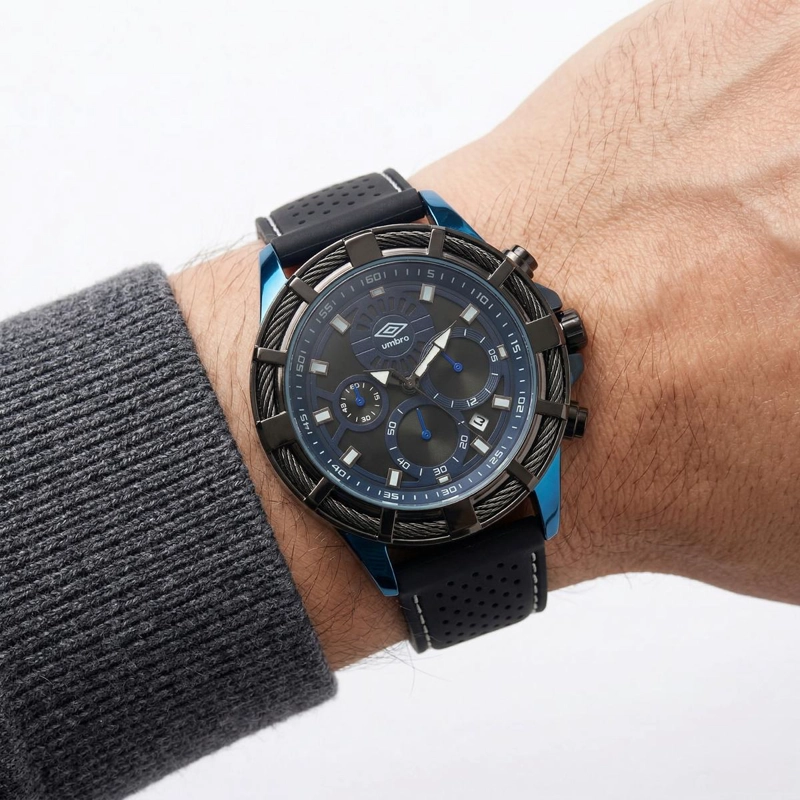 RELOJ ANALOGO HOMBRE UMBRO PLUS NEGRO UMBP-1500-66 - 5