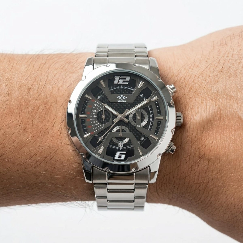 RELOJ ANALOGO HOMBRE UMBRO PLUS PLATEADO UMBP-1500-78 - 1