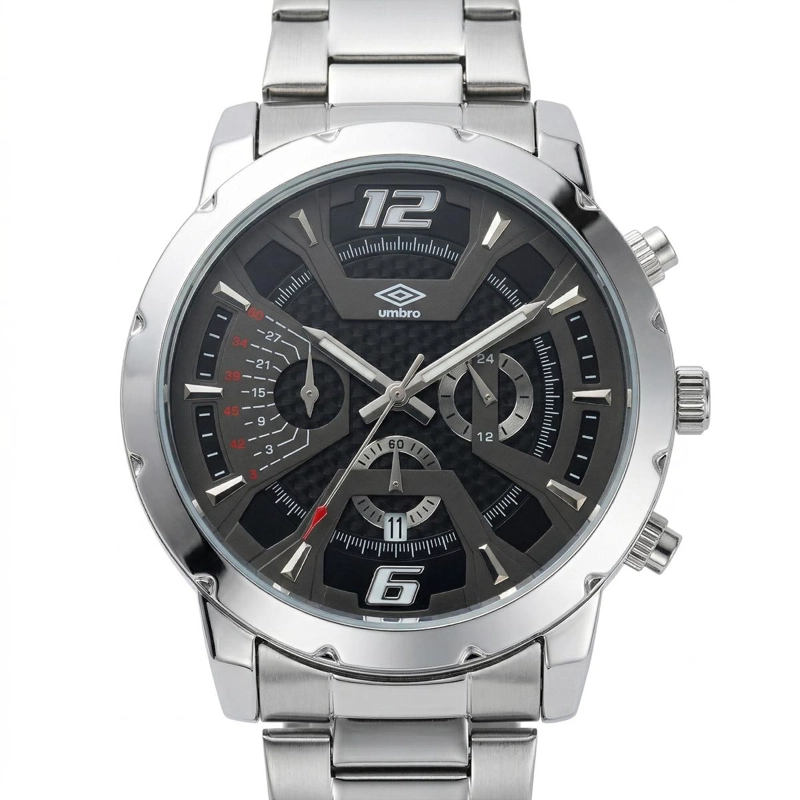 RELOJ ANALOGO HOMBRE UMBRO PLUS PLATEADO UMBP-1500-78 - 2