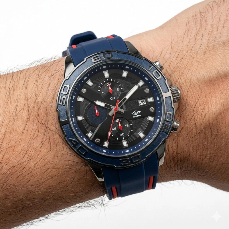 RELOJ ANALOGO HOMBRE UMBRO PLUS AZUL/ROJO UMBP-1500-106 - 4