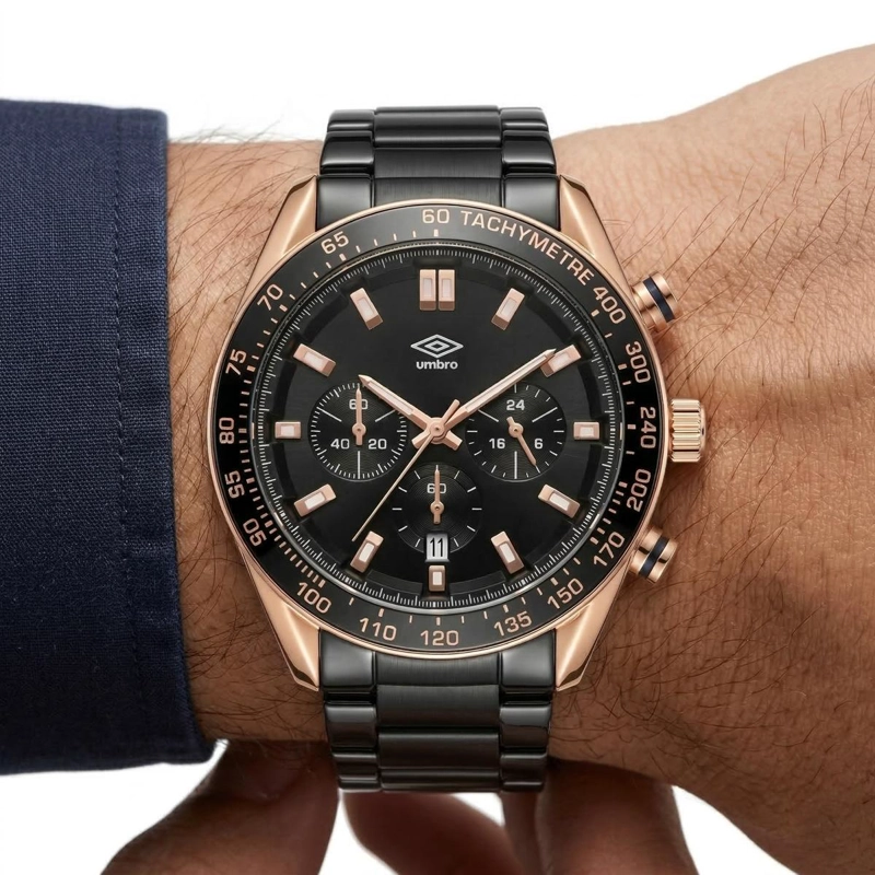 RELOJ ANALOGO HOMBRE UMBRO PLUS NEGRO UMBP-1500-117 - 4
