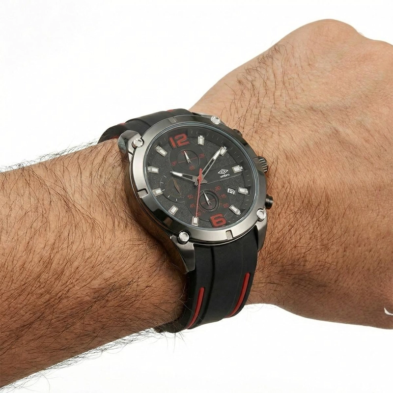 RELOJ ANALOGO HOMBRE UMBRO PLUS NEGRO/ROJO UMBP-1500-90 - 4