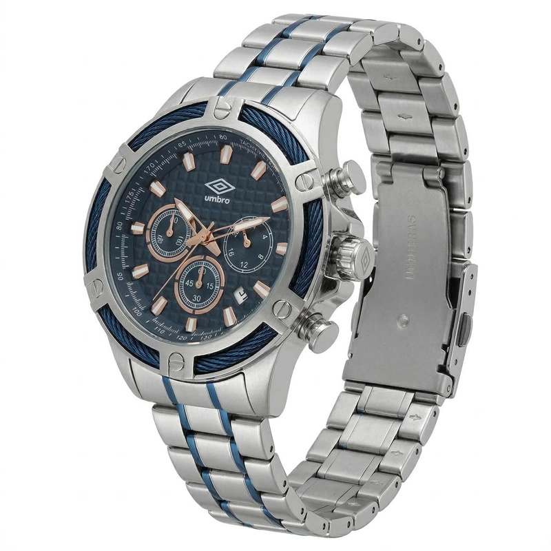 RELOJ ANALOGO HOMBRE UMBRO PLUS PLATEADO/AZUL UMBP-1500-127 - 3