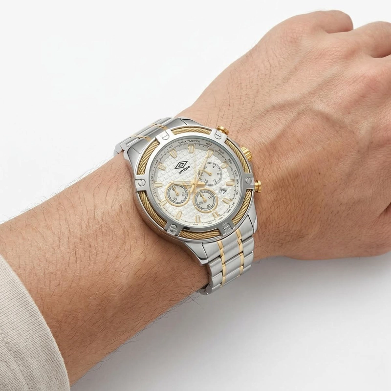 RELOJ ANALOGO HOMBRE UMBRO PLUS PLATEADO/DORADO UMBP-1500-128 - 3