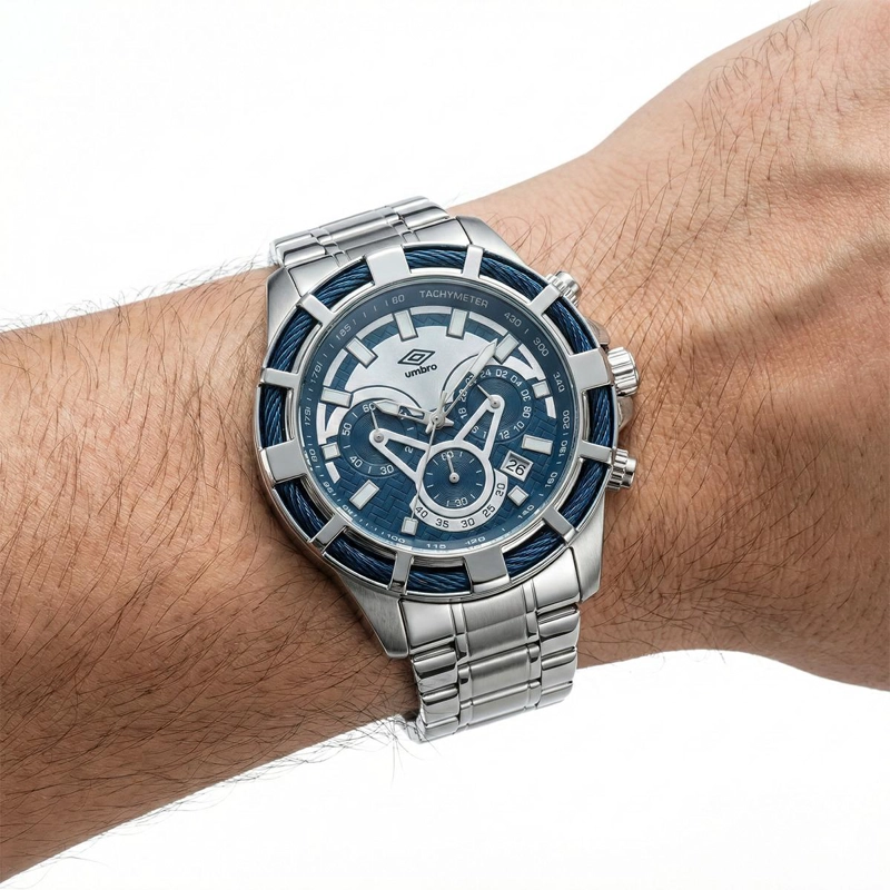 RELOJ ANALOGO HOMBRE UMBRO PLUS PLATEADO UMBP-1500-69 - 5