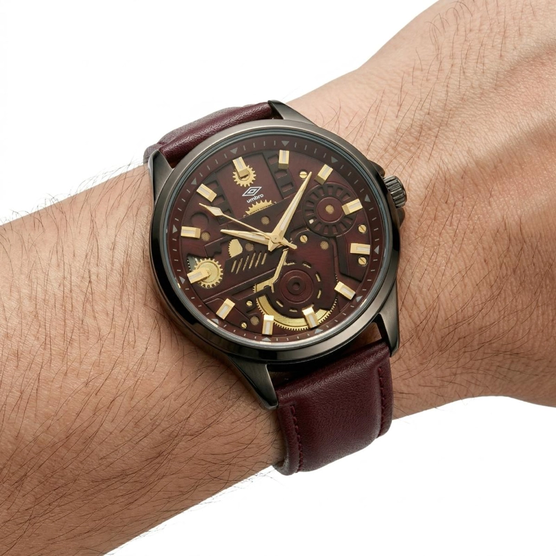 RELOJ ANALOGO DIGITAL HOMBRE UMBRO PLUS CAFE  UMBP-1500-73 - 4