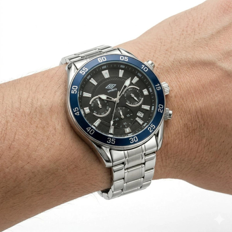 RELOJ ANALOGO DIGITAL HOMBRE UMBRO PLUS PLATEADO UMBP-1500-182 - 4