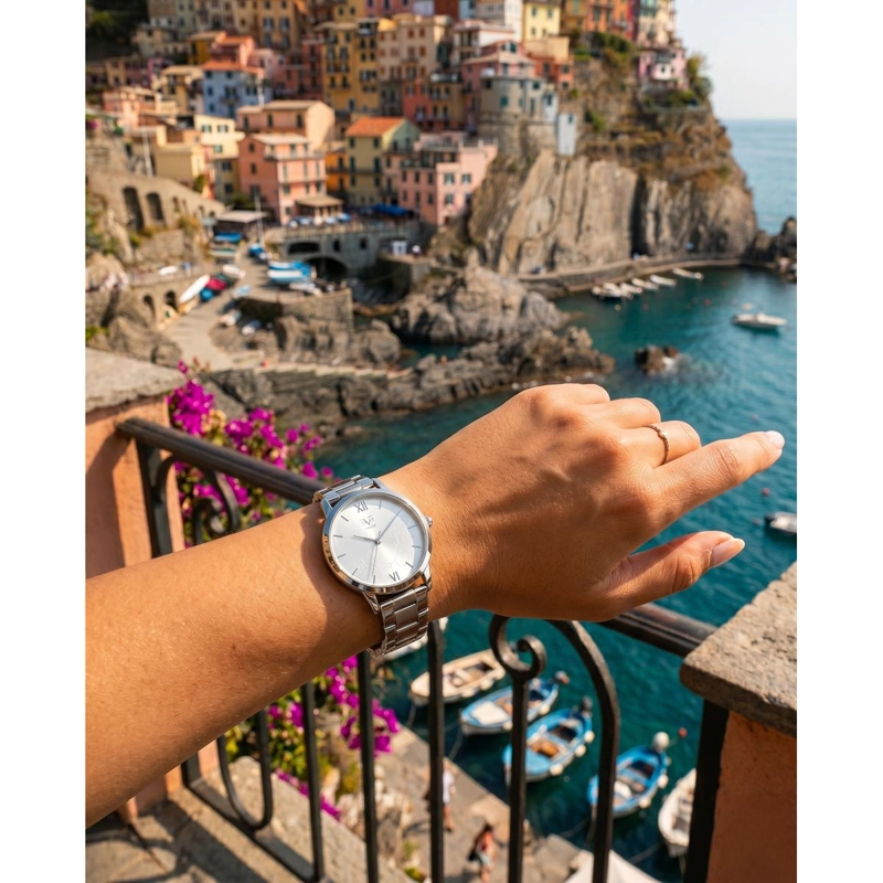 RELOJ ANALOGO MUJER 19V69 ITALIA PLATEADO -129 - 4
