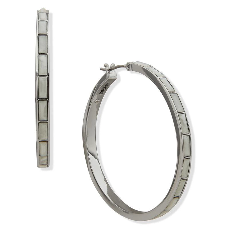 AROS MUJER DONNA KARAN NEW YORK PLATEADO 04G00745 - 1