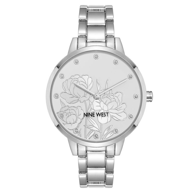 RELOJ MUJER NINE WEST PLATEADO NW/2099FLSV - 1