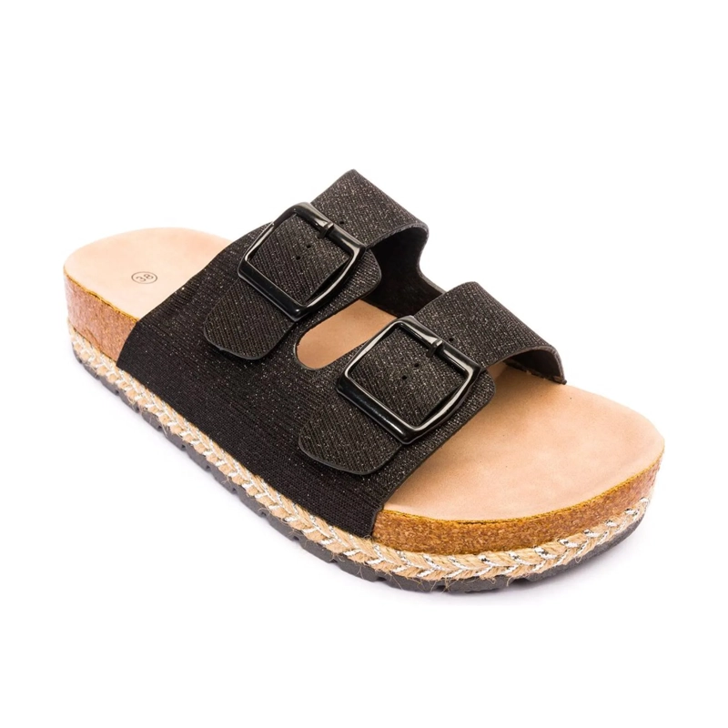 SANDALIAS MUJER CHANCLETA NEGRO GURAMI - 2
