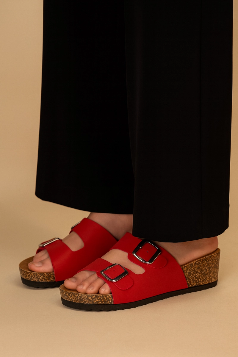 SANDALIAS MUJER CHANCLETA ROJO ARLEQUIN - 2