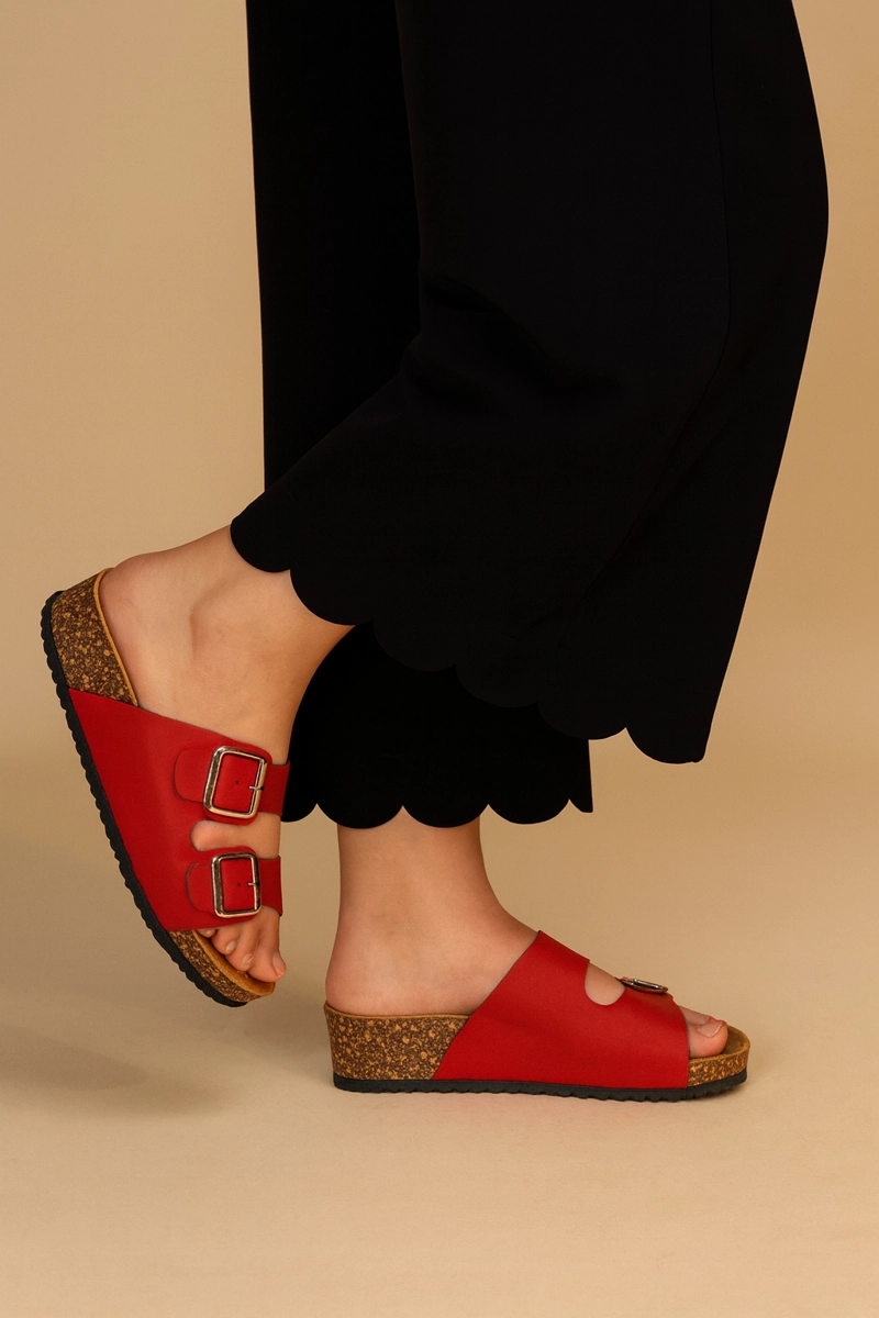 SANDALIAS MUJER CHANCLETA ROJO ARLEQUIN - 6