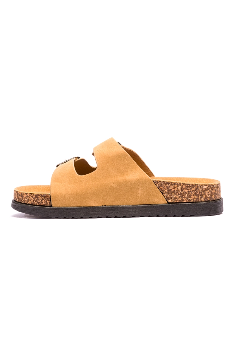 SANDALIAS MUJER CHANCLETA CAMEL ARLEQUIN - 2