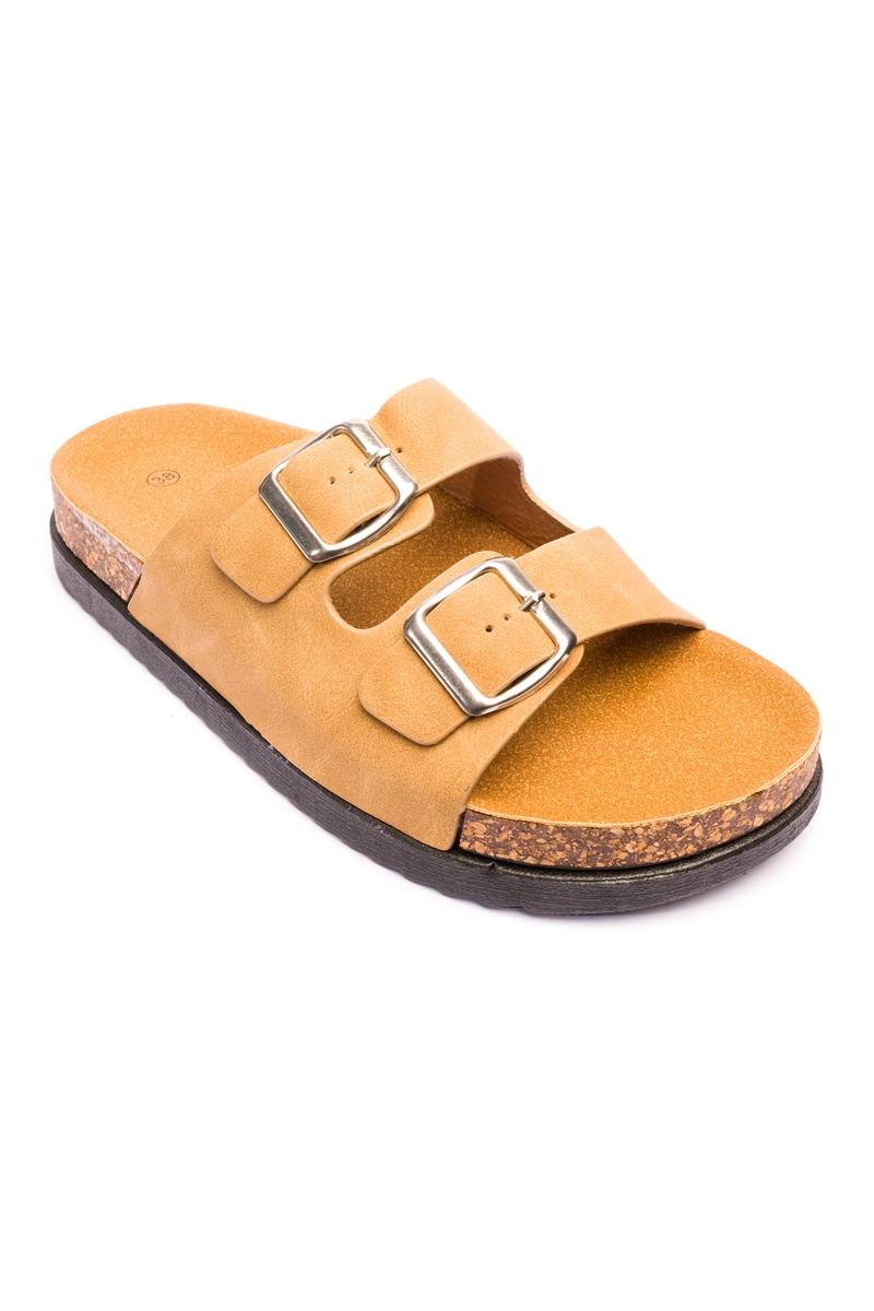 SANDALIAS MUJER CHANCLETA CAMEL ARLEQUIN - 3
