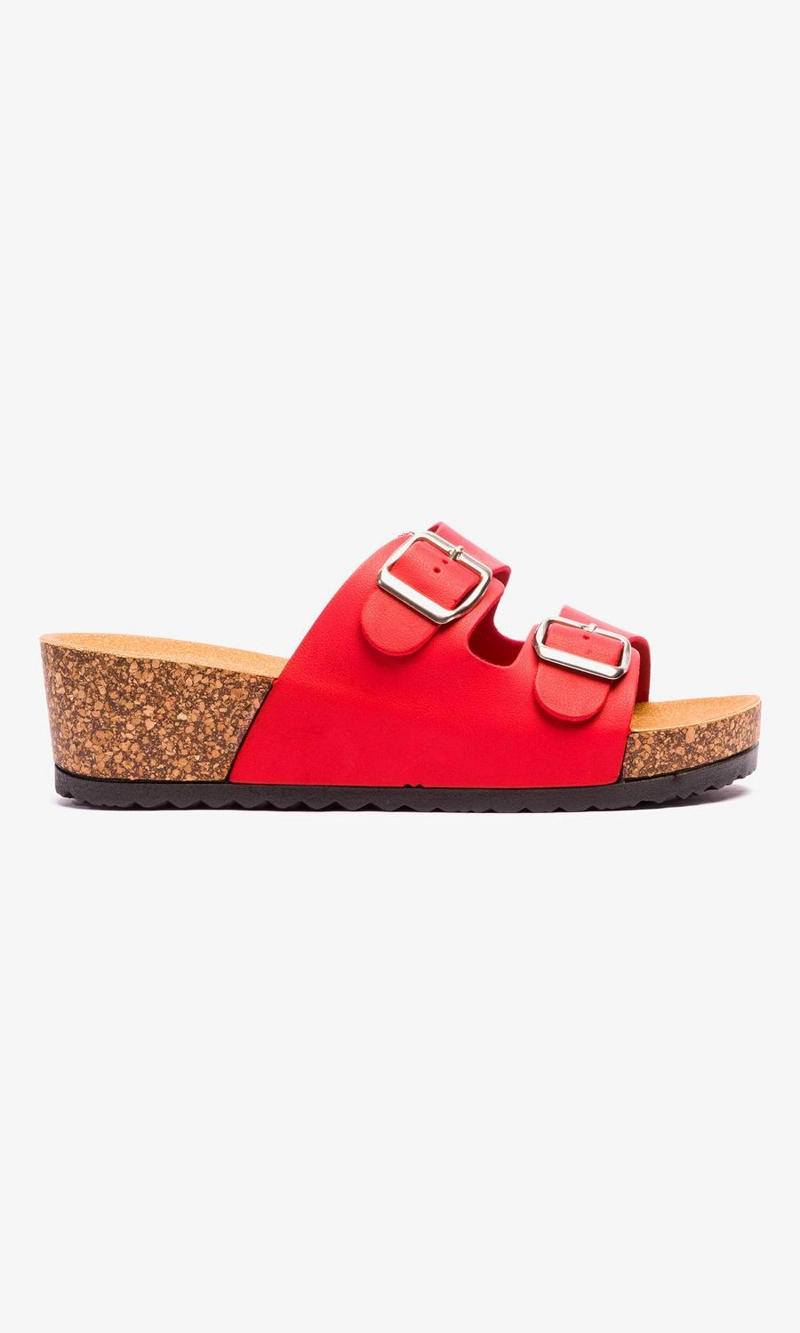 SANDALIAS MUJER CHANCLETA ROJO CARDENAL - 1