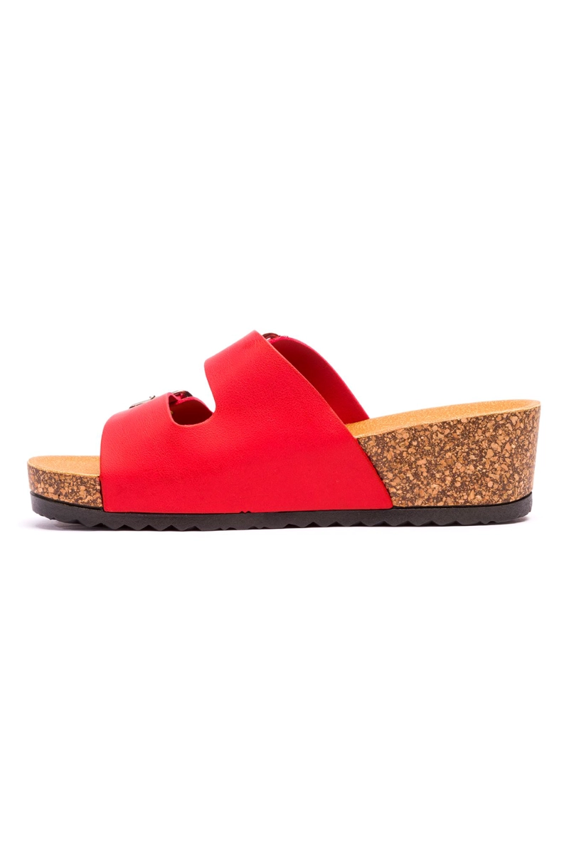 SANDALIAS MUJER CHANCLETA ROJO CARDENAL - 3