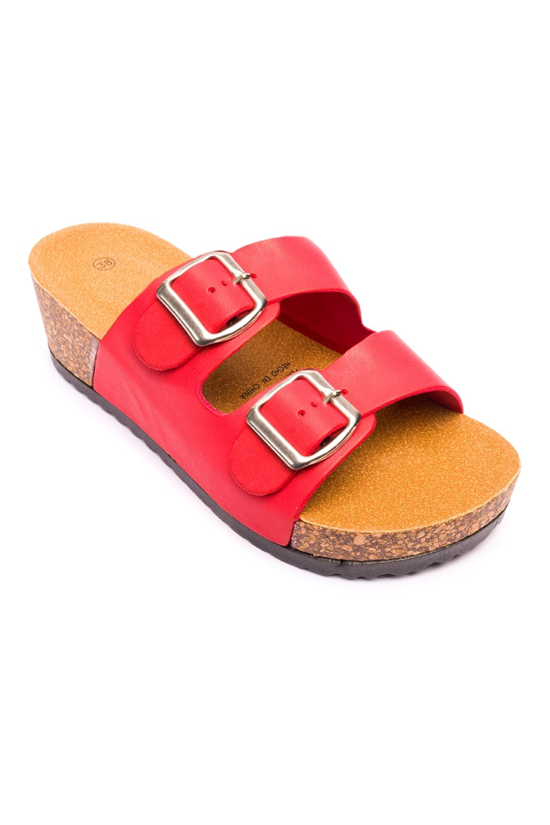 SANDALIAS MUJER CHANCLETA ROJO CARDENAL - 4