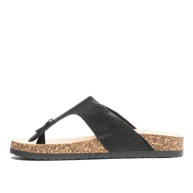 SANDALIAS MUJER CHANCLETA NEGRO RAZO - 2