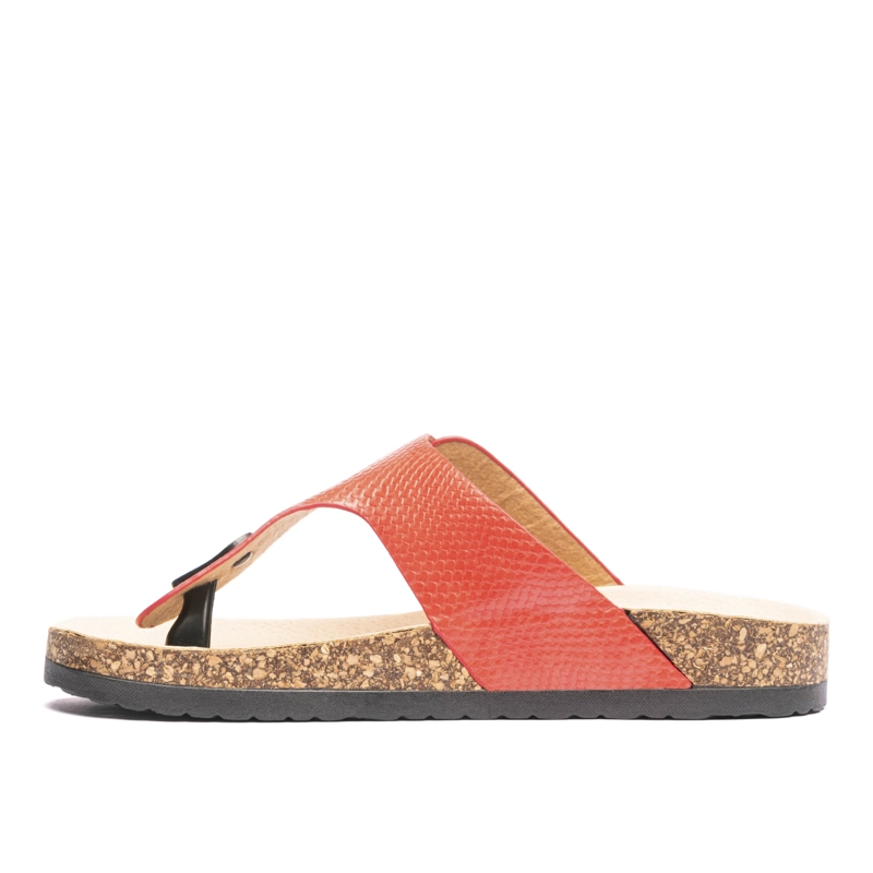 SANDALIAS MUJER CHANCLETA ROJO RAZO - 2