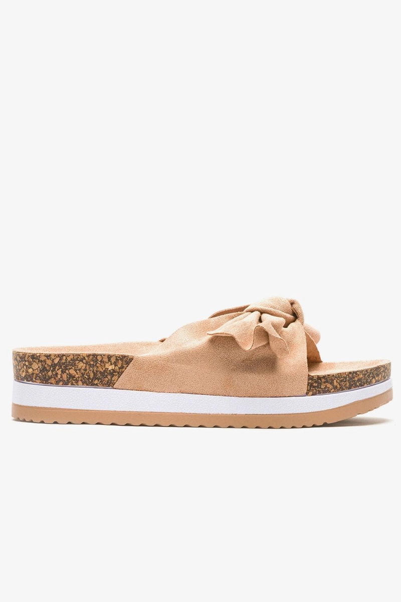 SANDALIAS MUJER CHANCLETA BEIGE ALLISON - 1