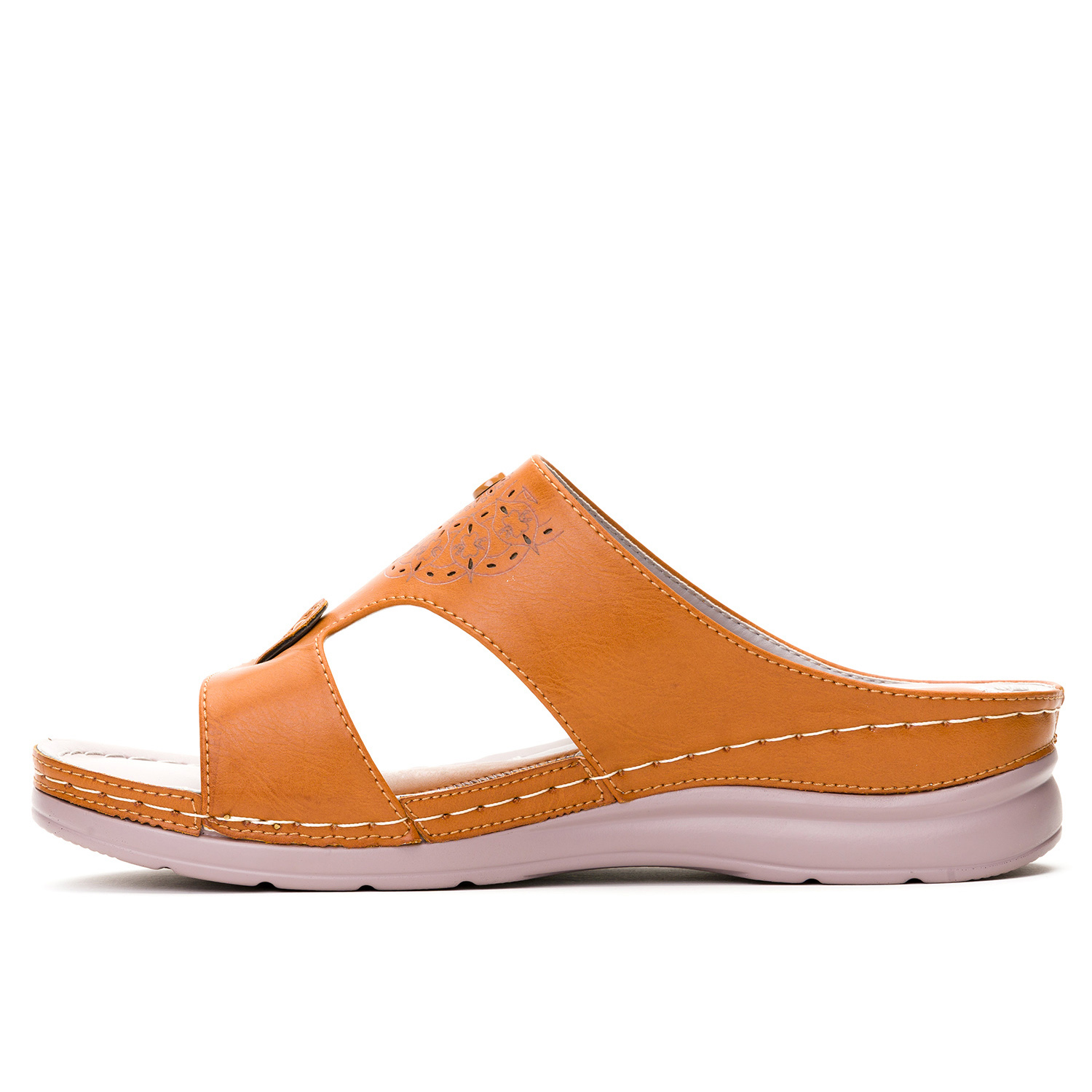 SANDALIA MUJER KIBO CAMEL CHANCLETA - 2