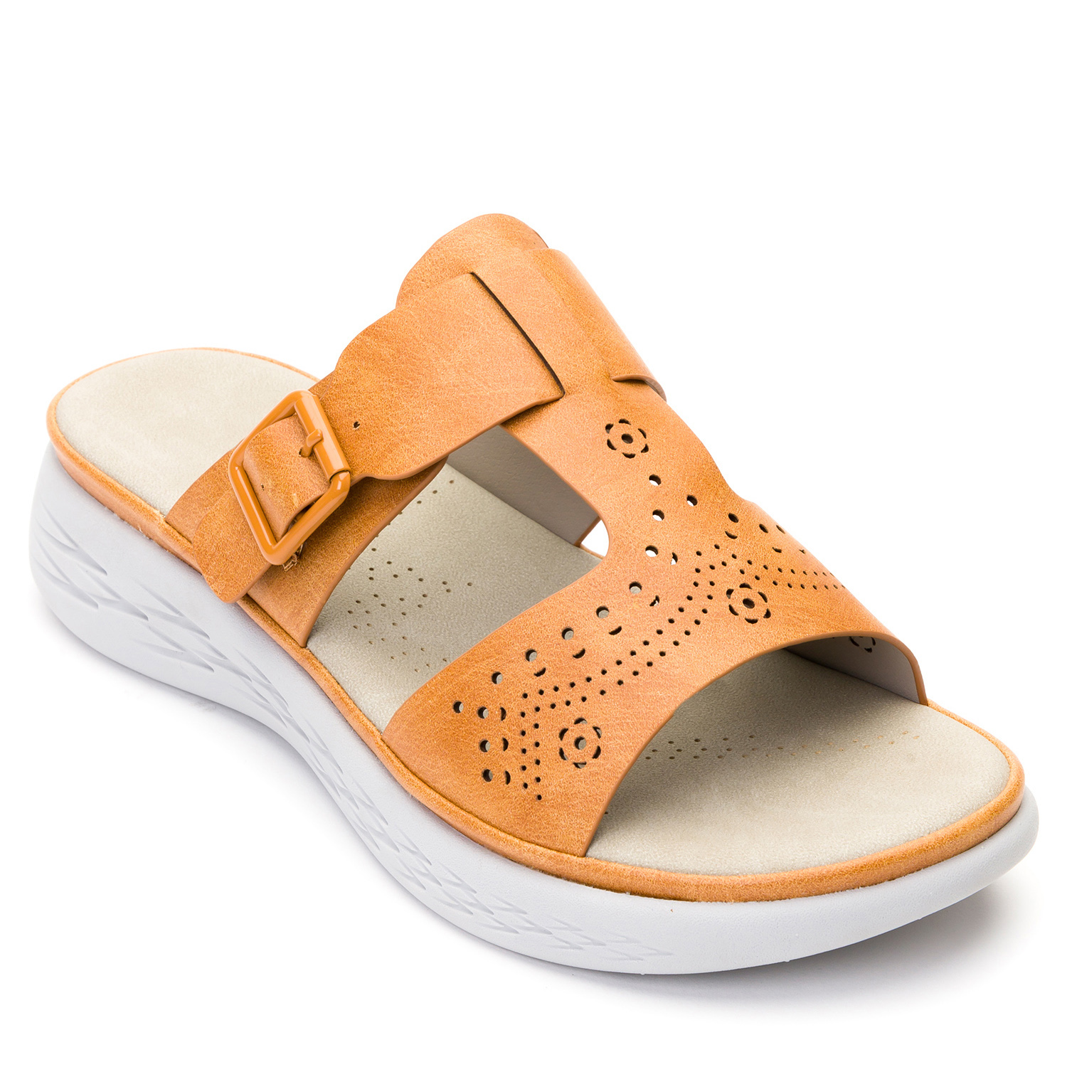 SANDALIA MUJER KAIRI CAMEL CHANCLETA - 3