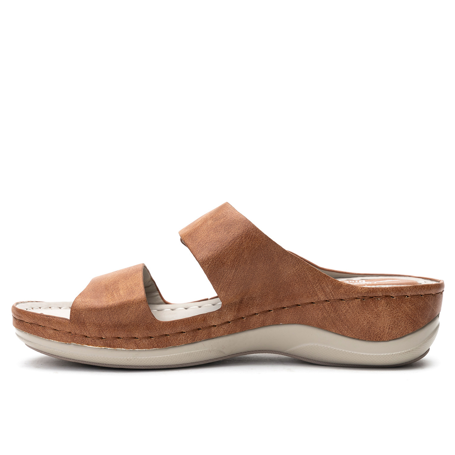 SANDALIA MUJER KENYA CAMEL CHANCLETA - 2