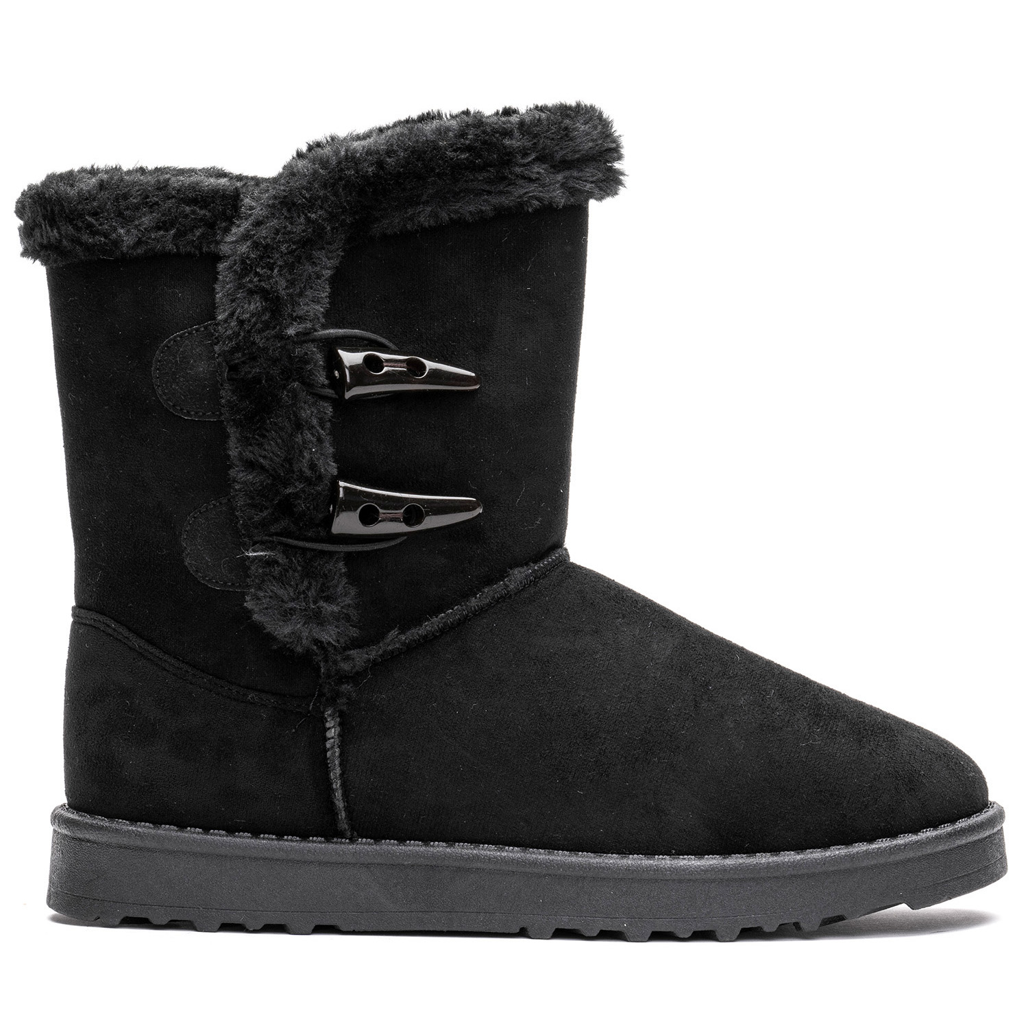 Ripley - BOTA MUJER NEGRO FELPU CHANCLETA