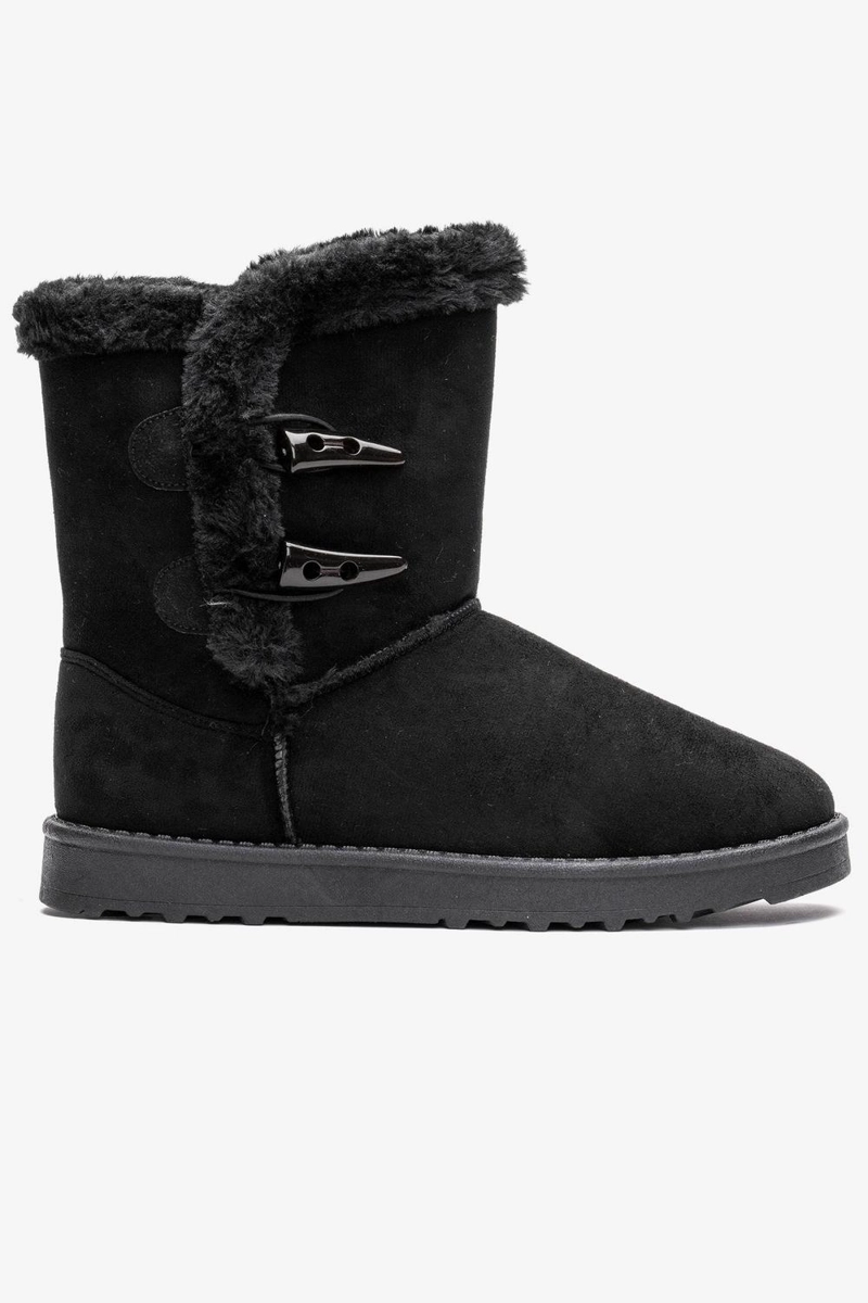 BOTAS MUJER CHANCLETA NEGRO FELPU - 1